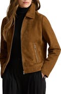 Lauren Ralph Lauren Suede Zip Front Jacket