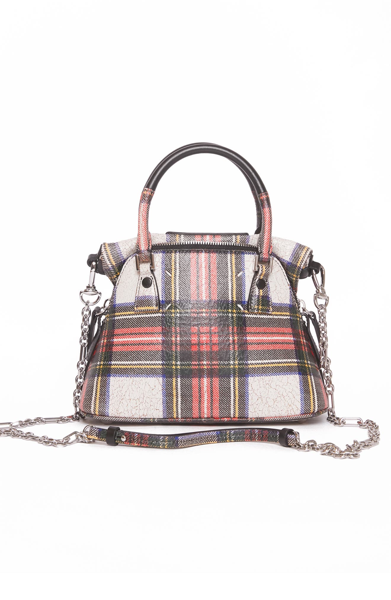 Maison Margiela Micro 5AC Tartan Print Leather Shoulder Bag, Alternate, color, 