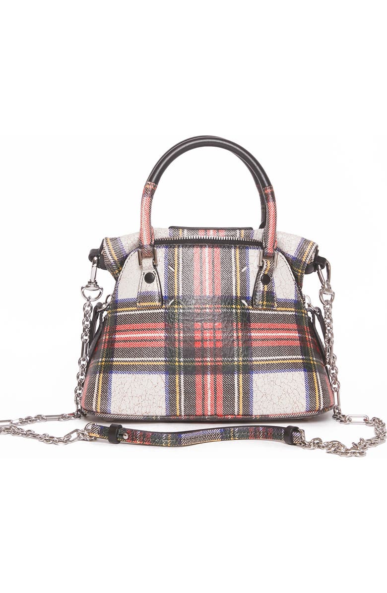 Maison Margiela Micro 5AC Tartan Print Leather Shoulder Bag, Alternate, color,