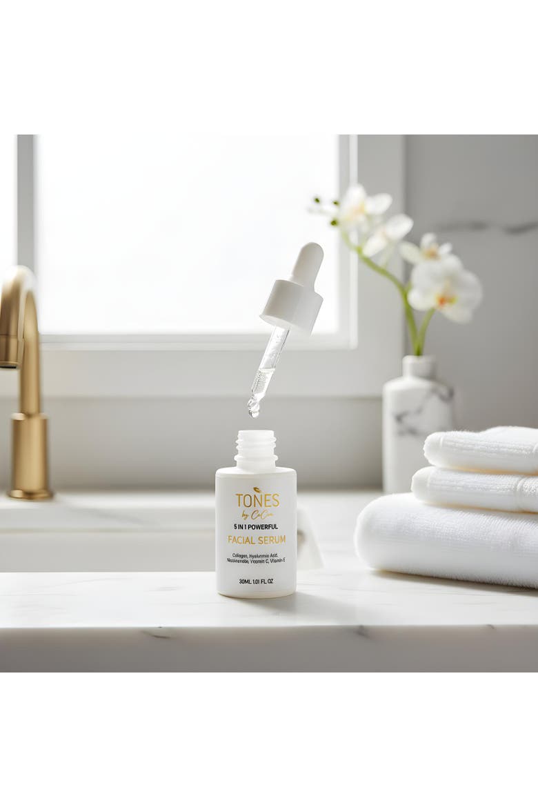 5 in 1 Powerful Collagen Facial Serum - Hydrating, Firming & Brightening 30ml, Alternate, color, with golden and black words