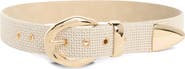 Steve Madden Woven Faux Raffia Overlay Belt