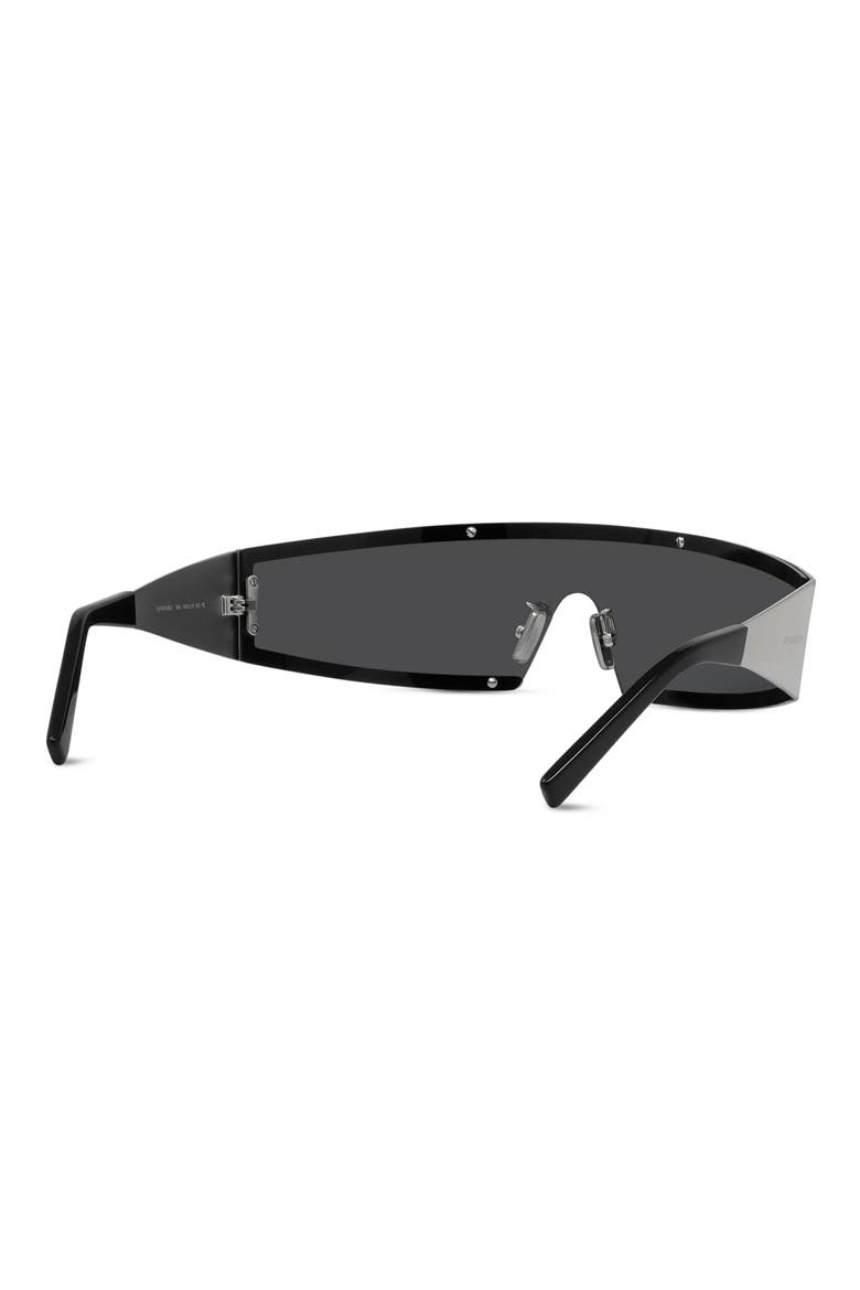 Square Mask Sunglasses, Alternate, color, SHINY PALLADIUM / SMOKE