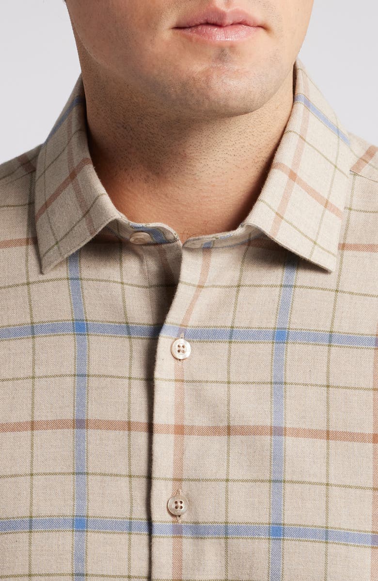 Scott Barber Mélange Exploded Tattersall Flannel Button-Up Shirt, Alternate, color,