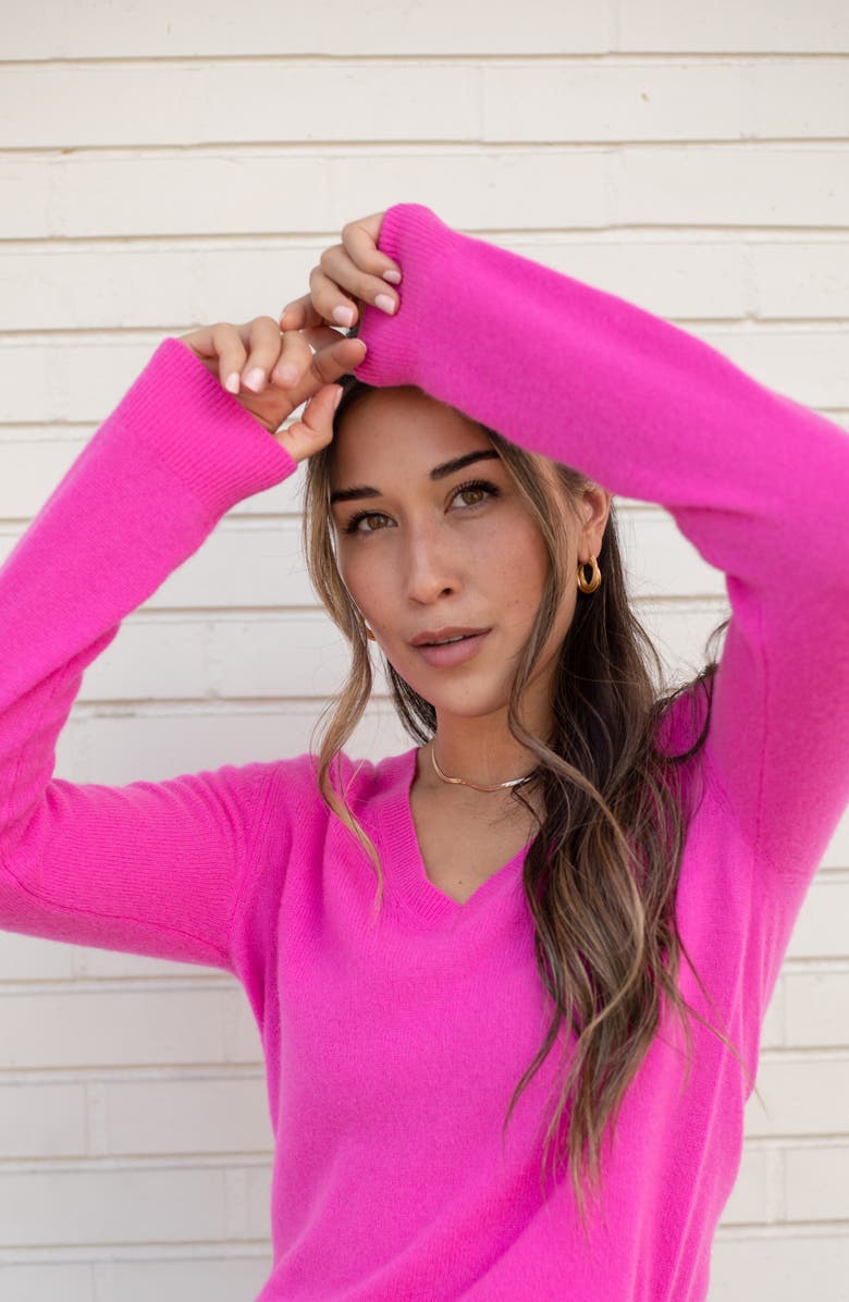 Nordstrom Cashmere Essential V-Neck Sweater, Alternate, color,