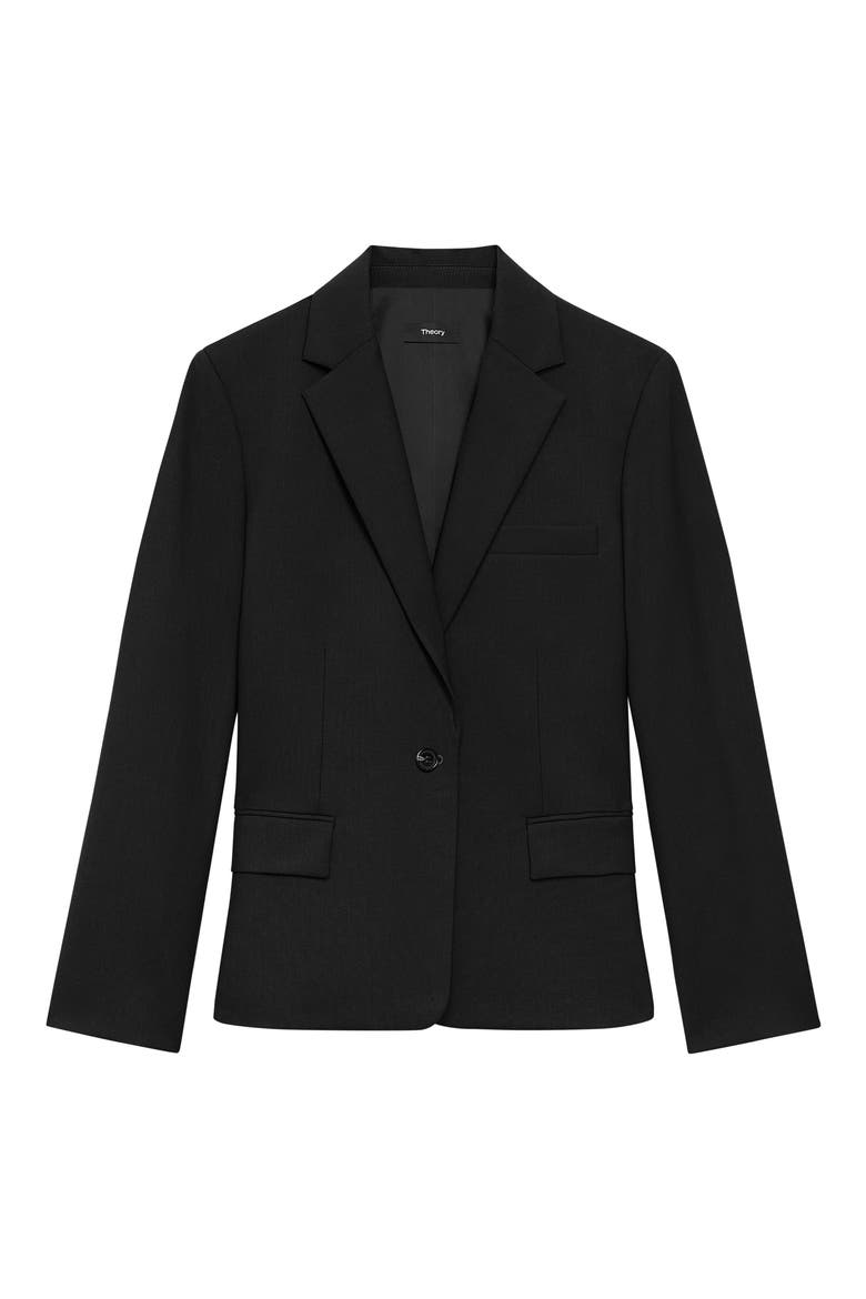 Slim Fit One Button Blazer, Alternate, color, BLACK