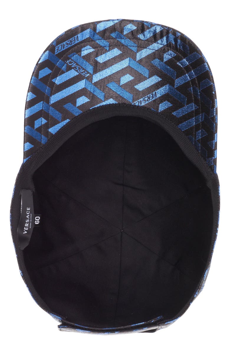 Versace 3D Greek Key Logo Baseball Cap, Alternate, color,