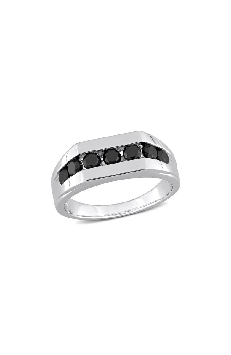 DELMAR Men's Black Diamond Channel Ring, Main, color, 