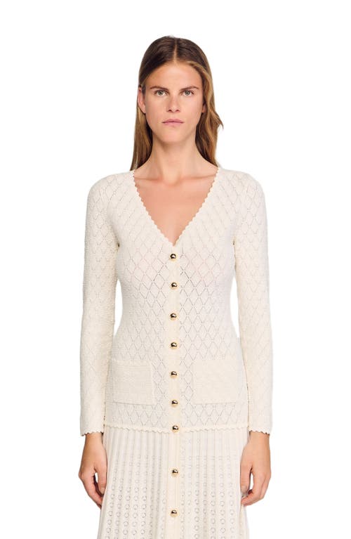 Sandro Fancy Knit Maxi Dress In Neutral