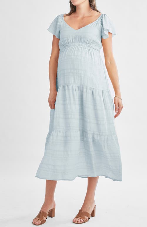 Angel Maternity Baby Shower Ruffle Sleeve Maternity Dress
