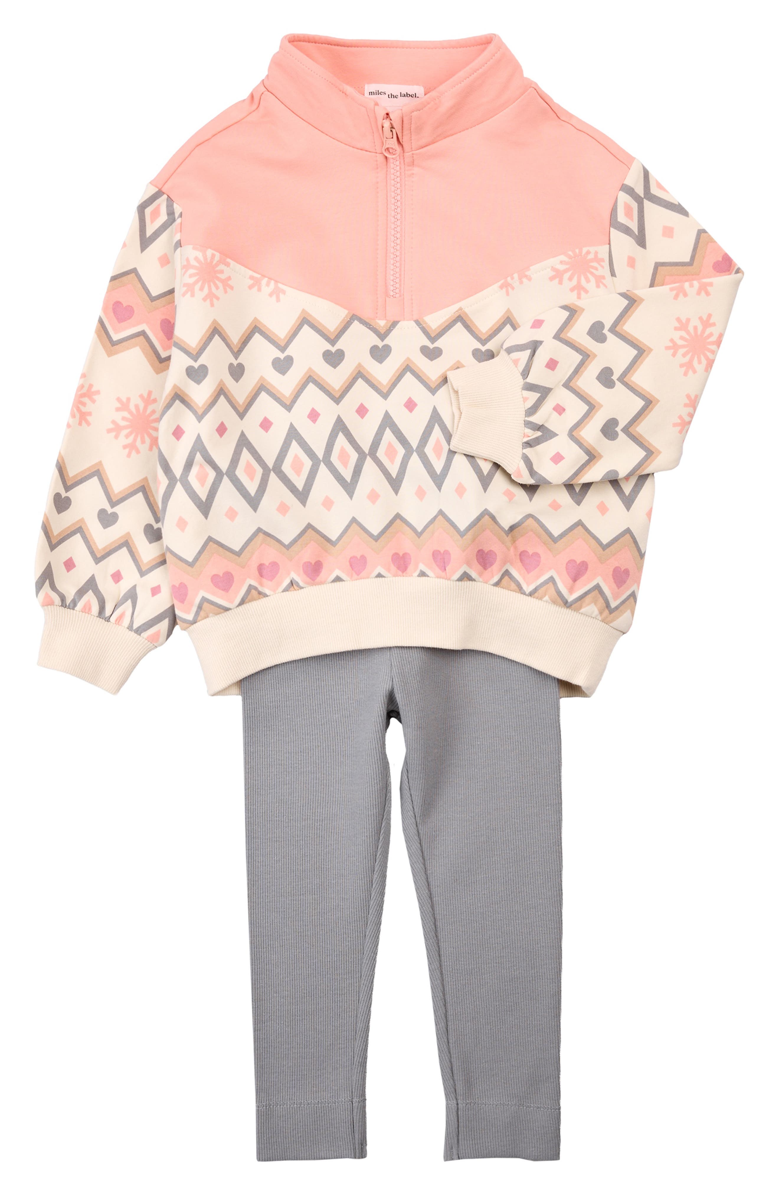 MILES BABY Half Zip Sweatshirt & Leggings Set