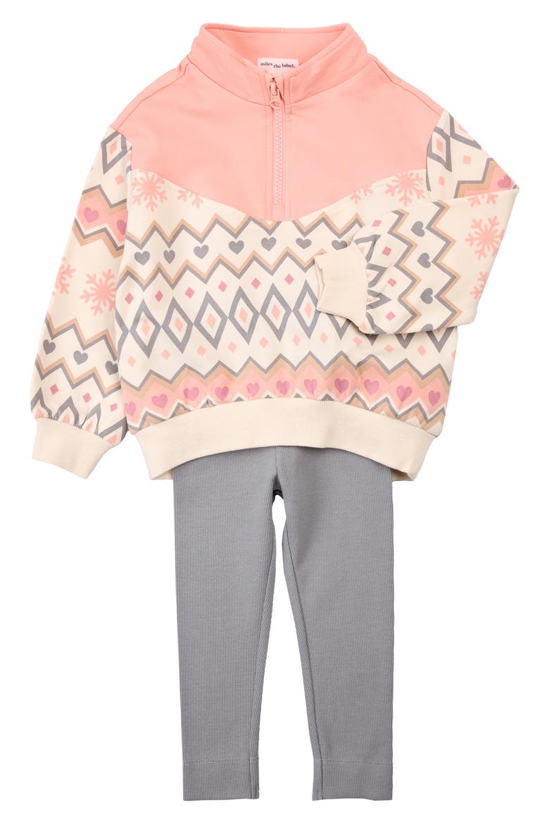 Half Zip Sweatshirt & Leggings Set, Main, color, DARK GREY