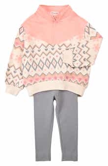 MILES BABY Half Zip Sweatshirt & Leggings Set