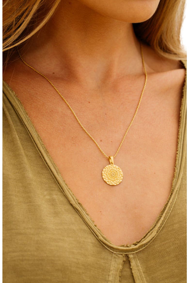 I Am Enough mandala necklace, Alternate, color, Original - Gold