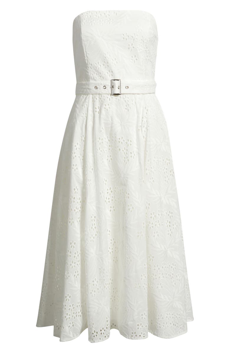 Sam Edelman Strapless Cotton Eyelet Dress, Alternate, color, White