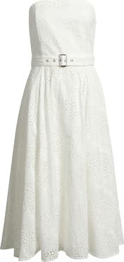 Sam Edelman Strapless Cotton Eyelet Dress