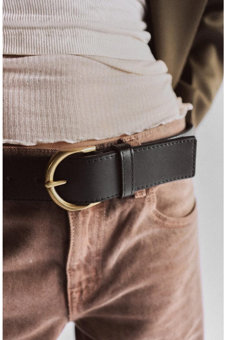 Cato Leather Belt, Alternate, color, BLACK