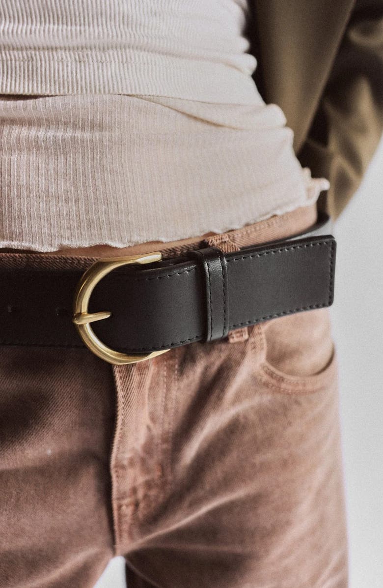 Janessa Leoné Cato Leather Belt, Alternate, color, Black