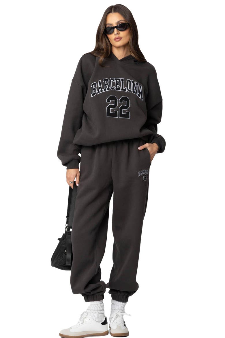 Barcelona Oversize Graphic Hoodie, Alternate, color, DARK-GRAY