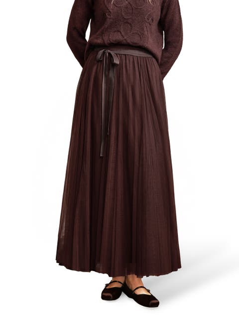 Tulle Godet Maxi Skirt