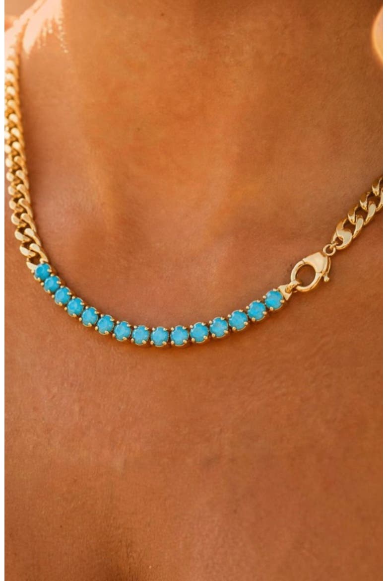 It Girl Necklace Turquoise, Alternate, color, Turquoise