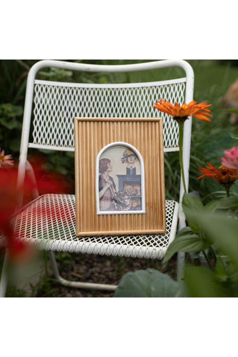 4x6 Ribbed Arch Photo Picture Frame w/ Glass Pane, Alternate, color, Brown