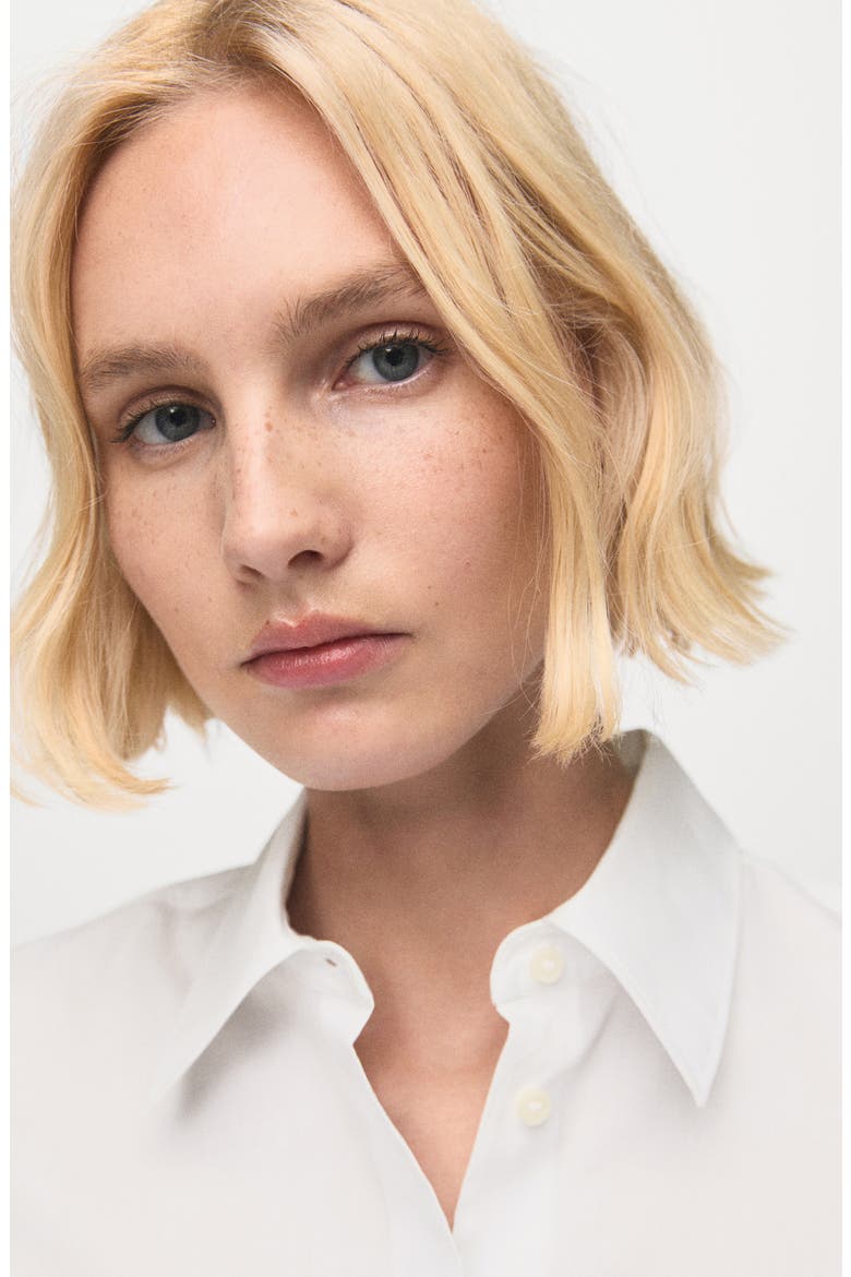 Cotton and Lyocell Blend Shirt, Alternate, color, OFF WHITE
