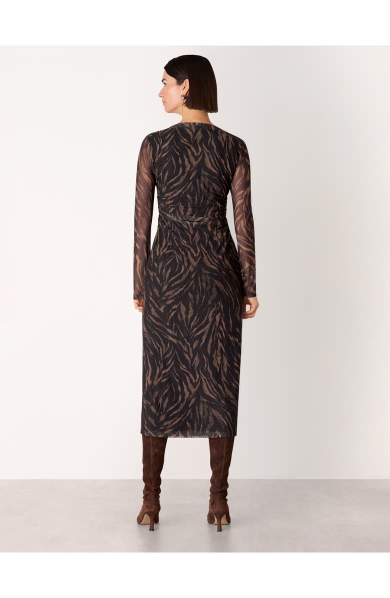 Whistles Abstract Zebra Mesh Dress, Alternate, color, Black/Multi