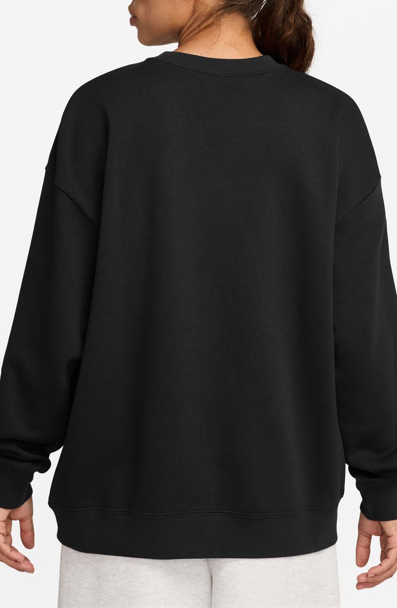 Nike Club Fleece Loose Fit Crewneck Sweatshirt, Alternate, color, Black/ White