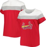 PROFILE Women's Red/Heather Gray St. Louis Cardinals Plus Size Colorblock T-Shirt