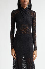 Rabanne Twist Front Scalloped Lace Top
