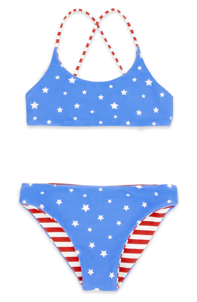 Feather 4 Arrow Kids' Waverly Reversible UPF 50+ Two-Piece Swimsuit, Alternate, color, True Red