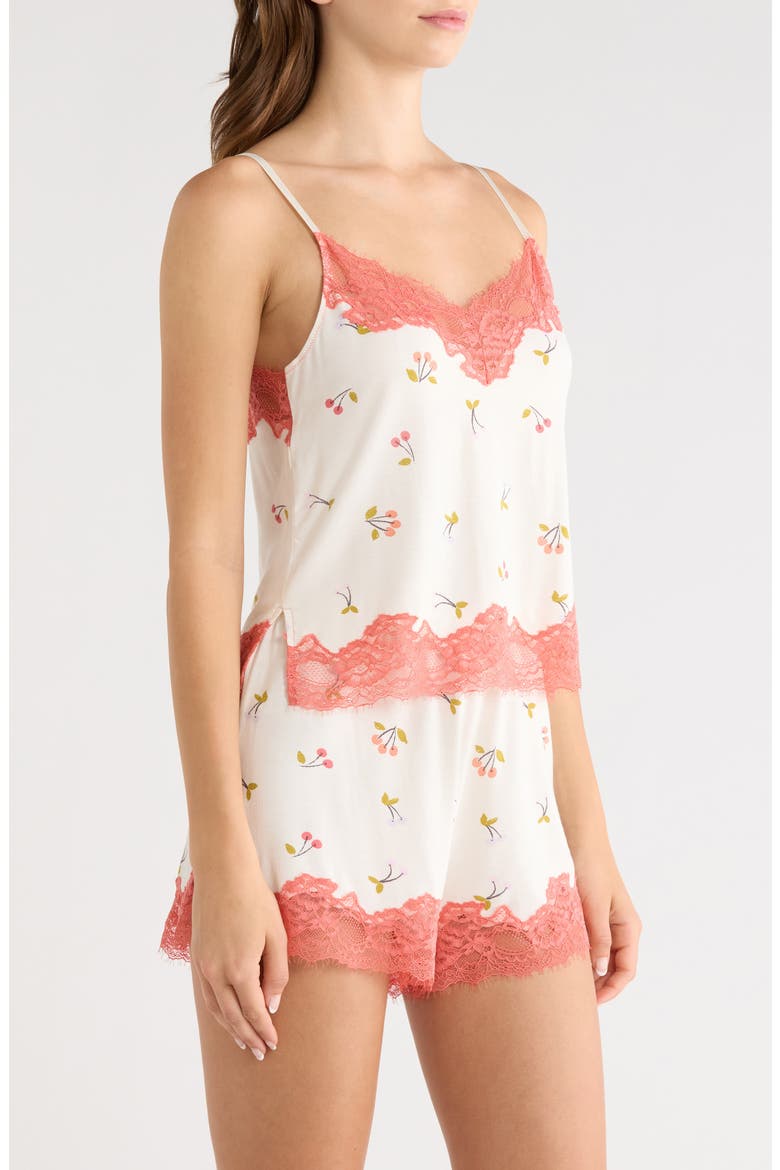 All American Shortie Pajamas, Alternate, color, CREAM MULTI CHERRIES