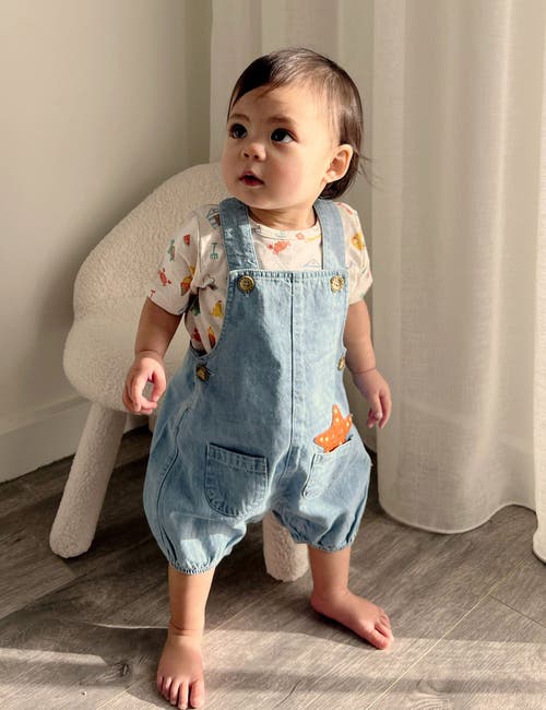 Purebaby Resort Overall & Tee Set In Blue