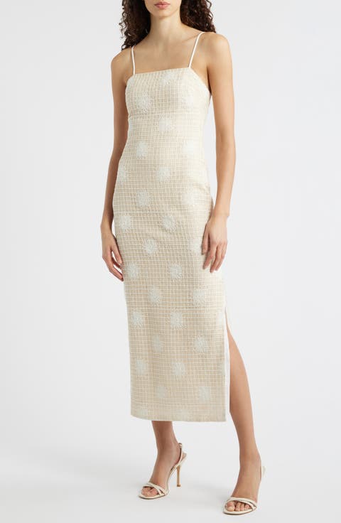 Embroidered Sheath Dress