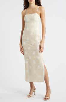 Embroidered Sheath Dress