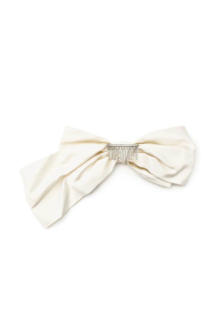 Mayumi Oversized Silk Bow Comb, Alternate, color, Ivory