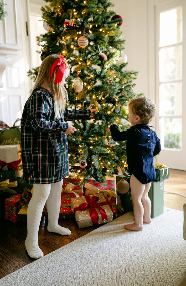 Little Paper Kids Parks Dress Navy Tartan, Alternate, color,