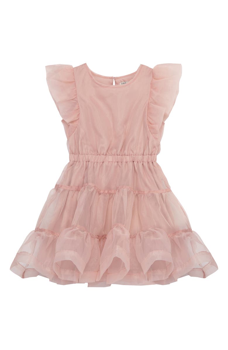 Habitual Kids Kids' Flutter Sleeve Tiered Organza Party Dress, Main, color, 