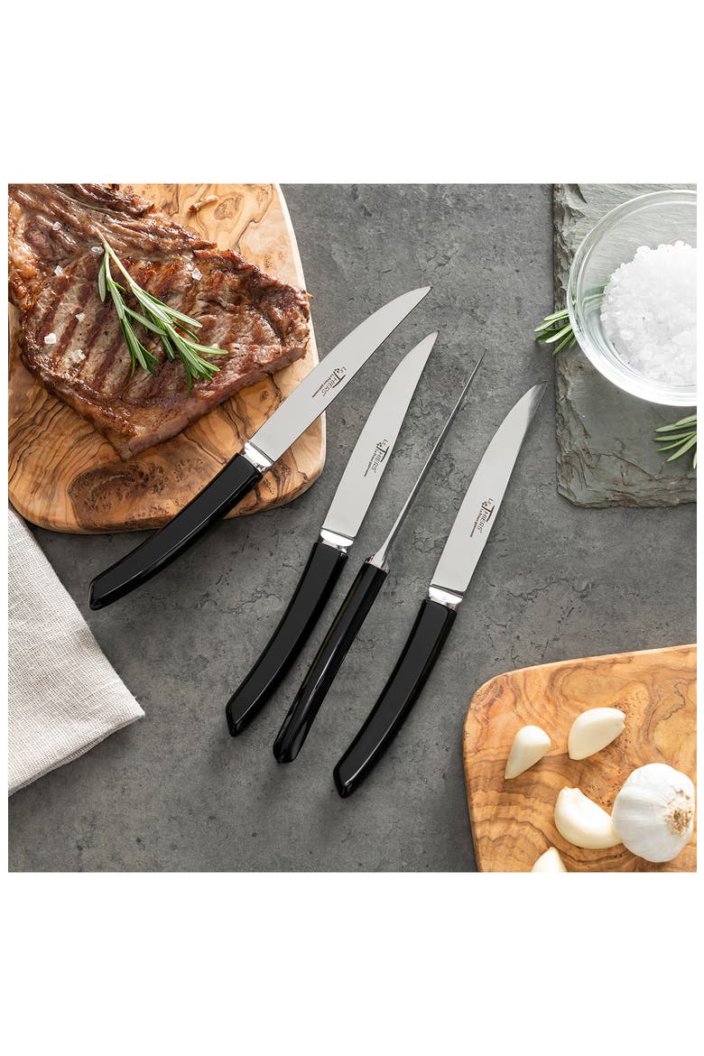 Le Thiers Prince Gastronome Steak Knives - Set of 4, Alternate, color, BLACK