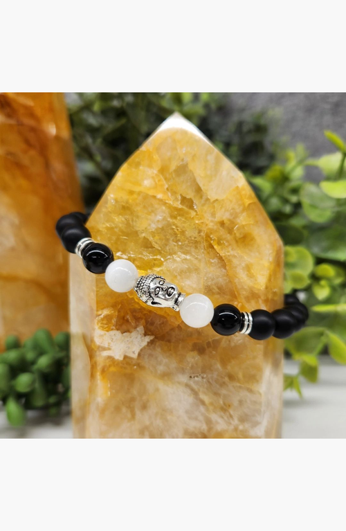 Humanist Beauty Buddha Obsidian Beaded Bracelet