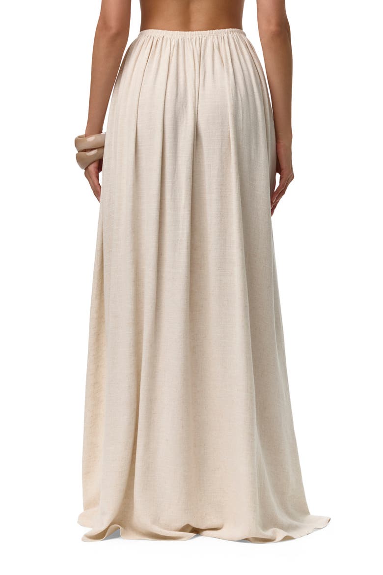 Gathered Side Slit Maxi Skirt, Alternate, color, CREAM