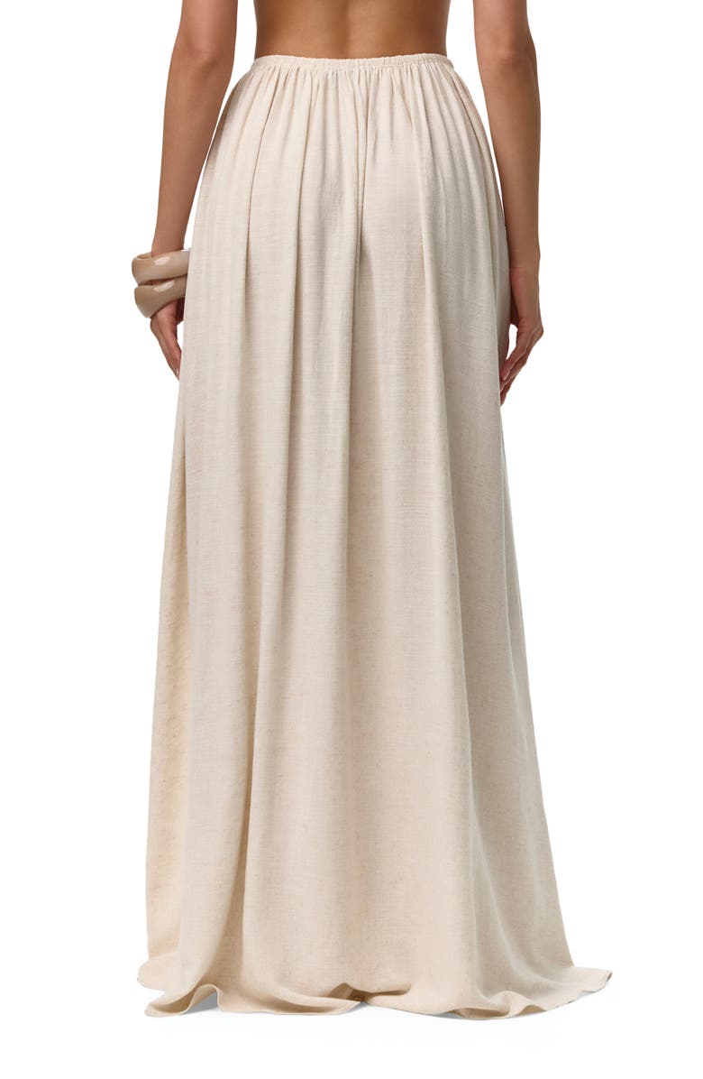 Naked Wardrobe Gathered Side Slit Maxi Skirt, Alternate, color, Cream