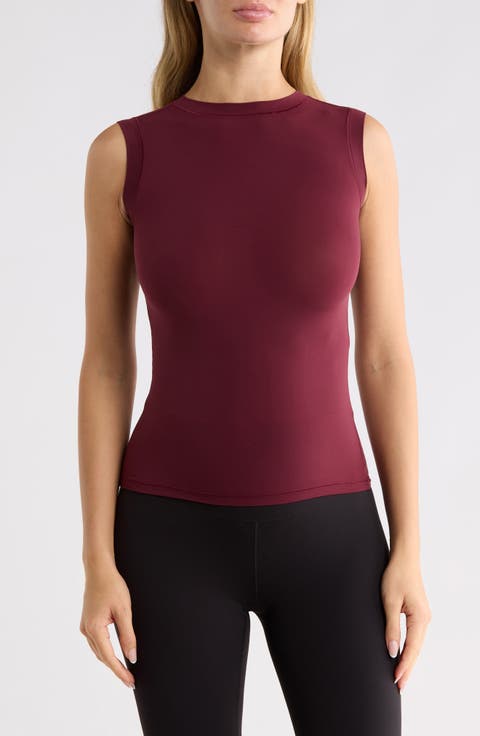 Clarissa Mock Neck Performance Fitted Tank