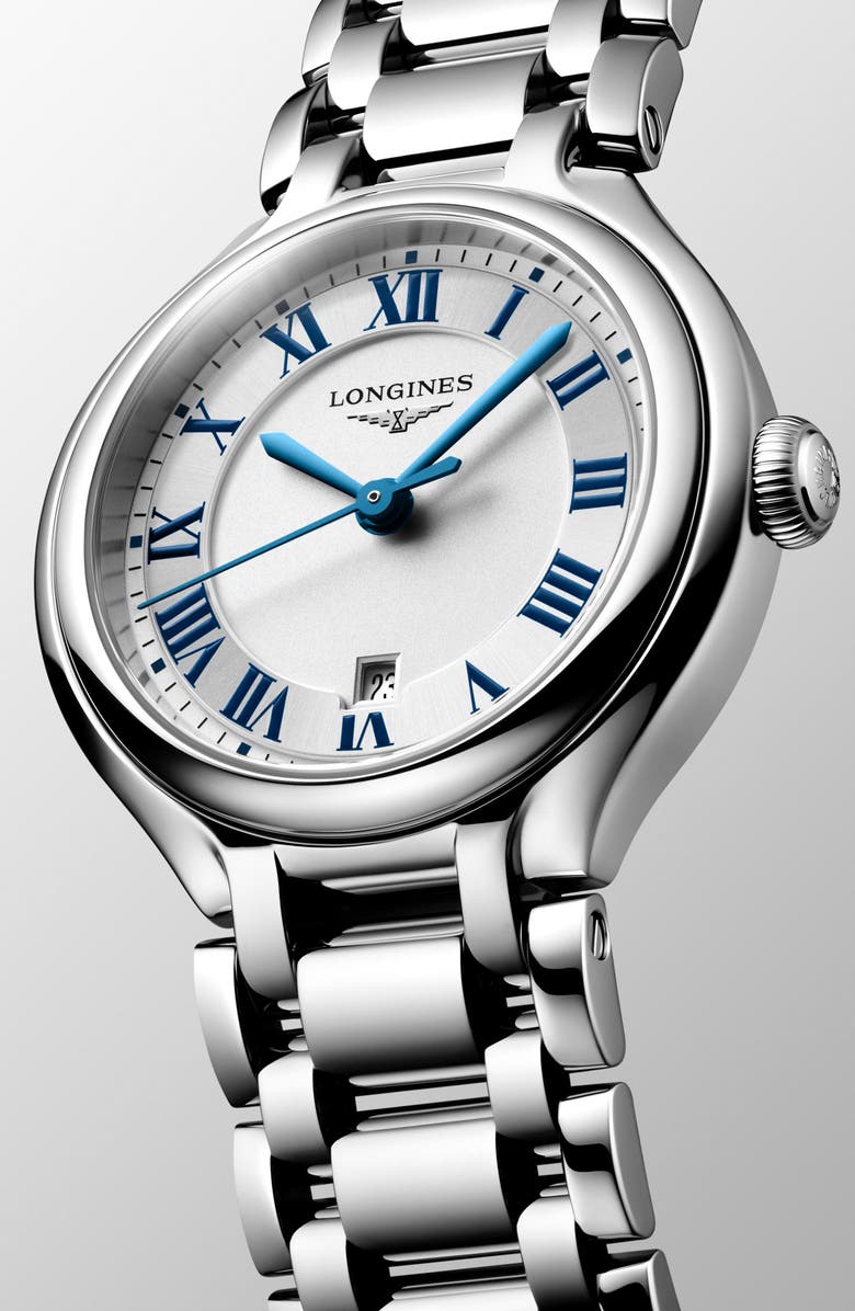 Longines PrimaLuna Bracelet Watch, 30mm, Alternate, color, Silver