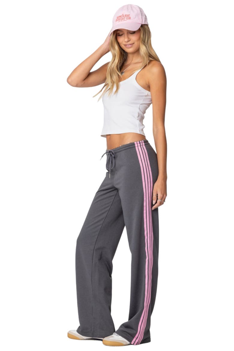 Averie Stripe Sweatpants, Alternate, color, GRAY