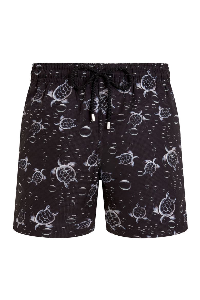 Men Micro-Perforated Ultra-light and packable Swim Shorts Bubble Turtles 3D, Main, color, Black