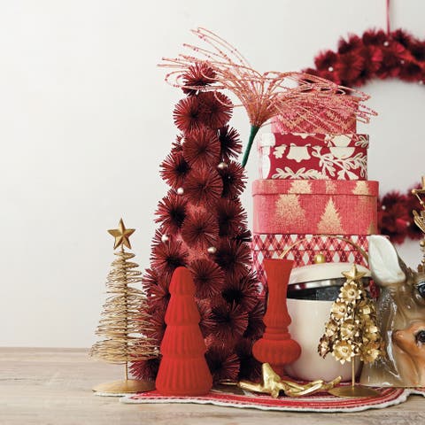 Gold Wire Christmas Tree with Star Topper