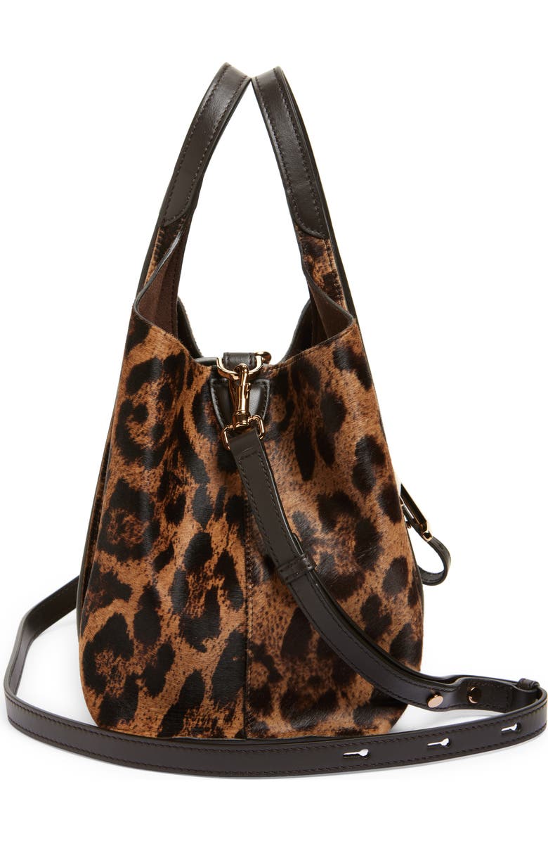 Tod
s Small T Timeles Genuine Calf Hair Shopping Bag, Alternate, color, Leopard
