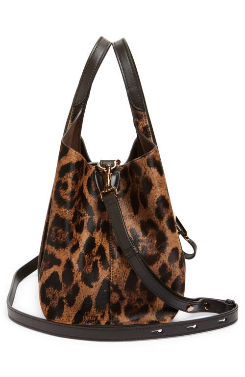 Tod's Small T Timeles Genuine Calf Hair Shopping Bag In Brown
