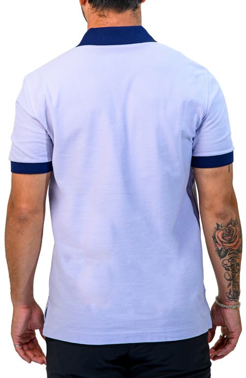 Maceoo Mozartspecktip Stretch Nylon Polo In Blue